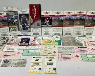 Vintage Sports Game Tickets  Cardinals, Rams,  Rangers