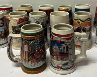 Vintage AnheuserBusch Collector Beer Steins Plus Three Collectable Steins