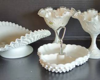 White Fenton Glass