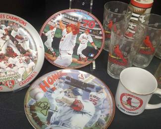 Cardinals Baseball Decor Plates  Glassware