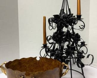 Metal Autumn Table Candelabra, Metal Planter