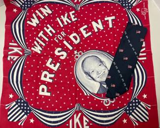 Vintage I Like Ike Campaign ScarfBandana, Vintage JCPenny Bicentennial Tie