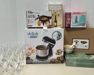Delish by Dash Stand Mixer Factory Sealed, New 7 Electric Skillet, Mini Food Chopper Kitchen It