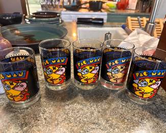 Vintage Pac-Man glassware