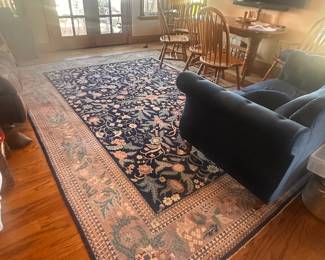Navy flora rug