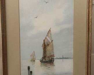 Louis K Harlow watercolor on paper