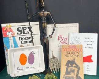 The Naughty Lot 20 Greek Hoplite Brass Sculpture, Ceramic Frogs, Touch Me Plate More