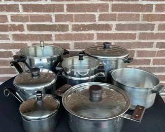 Vintage Farberware StainlessAluminum Clad Cookware Lot