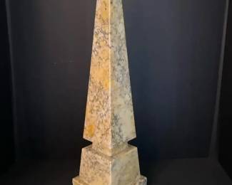 Vintage Stepped Marble Obelisk, 20 Tall