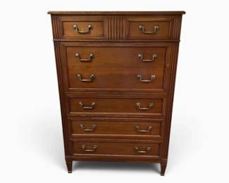 Kindel Grand Rapids 7Drawer Wooden Highboy Dresser, Neoclassical Style