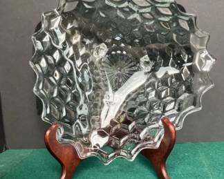 Fostoria American 2056 Clear Tricorner 3Footed ServingFruit Bowl