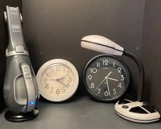 Office LotBlack Decker Platinum Vacuum, Task Lamp, Clocks