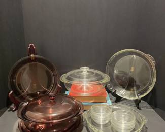 Vintage Pyrex Lot Pie Plates Lidded Casseroles