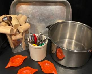 Crab Lobster Cookware Lot Glasbake Imperial Baking Dishes, Stockpot, More