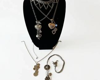 Charm and Silver Necklace Lot