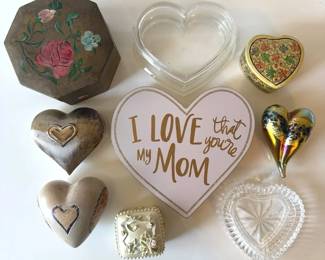 Heart Trinket Box Decor Lot 9 Pcs