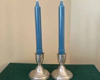 Preisner Silver Co. Weighted Sterling Candle Sticks Pair