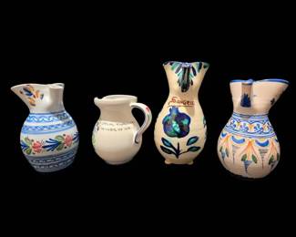 Vintage HandPainted Sangria Pitchers Ceramic Art Pottery 4 Italy Spain
