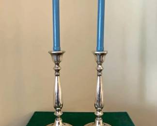 BalusterStyle Weighted Sterling Candle Sticks Pair, 11 Tall