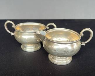 Columbia Silver Co. Weighted Sterling Cream and Sugar Bowl Set