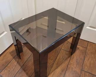 Vintage 1970s Smoked Lucite Acrylic End Table