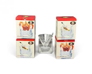 183 HOMEEssentialsGeometricMartiniShrimpCocktailGlassSetsNIB