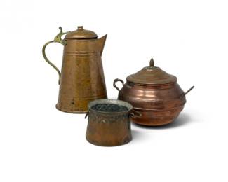 179 VintageCopperCoffeePotLiddedPotSmallVessel
