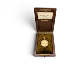 4 AntiqueAriston14KGoldPocketWatchwPresentationBox329Grams