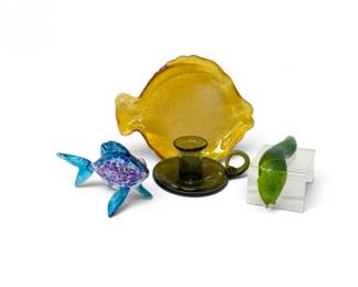 180 ArtGlassFishPlateCandleHolderMarkLaucknerBananaSlug