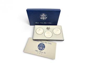 26 1984Olympic900SilverDollar3CoinCollectorSetPDS
