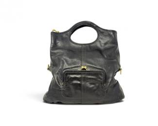 49 VintageCoachBlackLeatherConvertibleShoulderBagClutch
