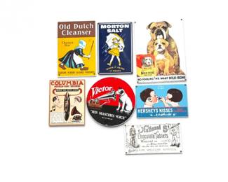 167 AndeRooneyPorcelainEnameledVintageAdvertisingSigns7Pieces