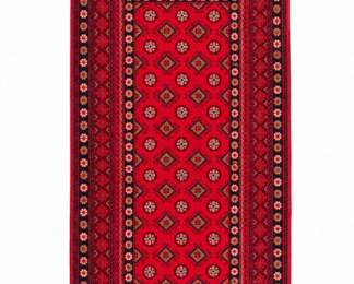 60 RedBokharaDesignGeometricAreaRunnerwExtraLongFringe