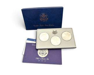 13 1983Olympic900SilverDollarCollectorSetPDS3Coins