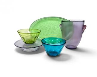 175 GlassCollectionPedestalPlateVaseOvalPlatter