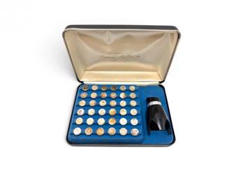 125 FranklinMintPresidentialMiniCoinSet36SterlingSilverCoins