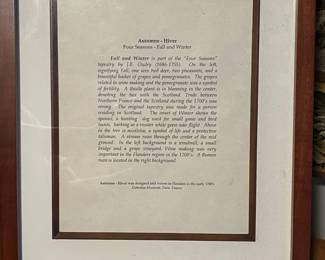 Framed Description of Autumn Harvest by Jean Baptiste Oudry