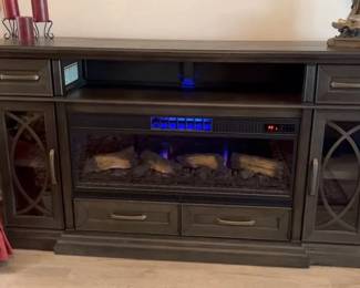 Electric Fireplace with Flame and Remote