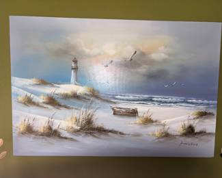 Coastal Beach Dunes Oil Painting!