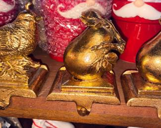 Set Of 3 Pear & Partridge Stocking Holders!