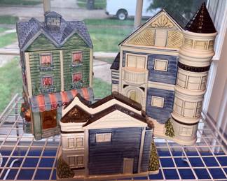 Otagiri Victorian House Cookie Jar & Napkin Holder, Fitz & Floyd Omnibus Bakery Canister!
