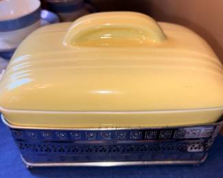 Vtg Hall Westinghouse Yellow Loaf Pan Refrigerator Dish!