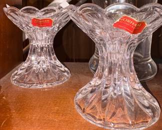 Vtg Gorham Crystal Candle Stick Holder Pr!