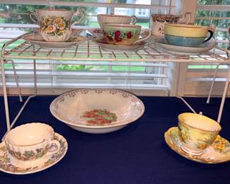 Noritake “Ely Star”, Royal Albert Bone China England, Queens Fine Bone China England Special Flowers, Spode England #S3402 Monticello Vine, Phoenix China Luster, Vtg Stanley Floral Pattern Tea Cups!