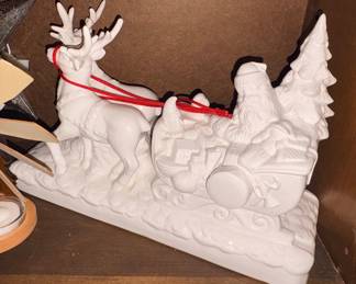 Mikasa Holiday Elegance porcelain Santa In Sleigh W/Reindeer!