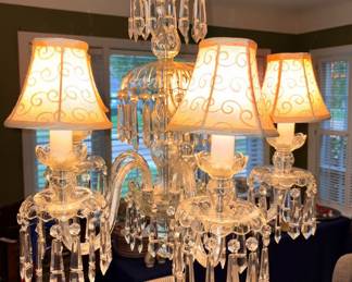 20th Century Baccarut Cut Glass 5-lite Chandelier!
