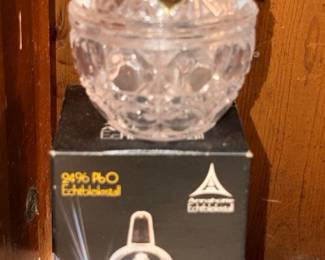 Annahutte Lead Crystal West Germany Pear Box!