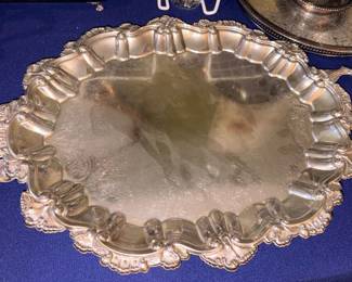 International Silver Co Silver Plated Footed Tray!