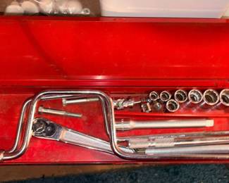 Snap On N Socket & Wrench Set In Red Metal Box!