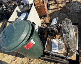 Fan, grinder and assorted shop items